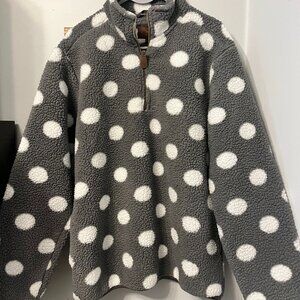 Girlie Girl Originals C.C. Sherpa 1/4 zip polka dot pullover